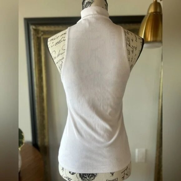 Guess size small white shirt with half zip, silver hardware - Picture 2 of 6